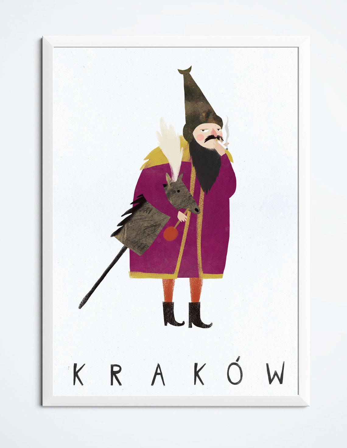 Krakow Hobby Horse Folk Carnival Figure Tall Hat Travel Poster