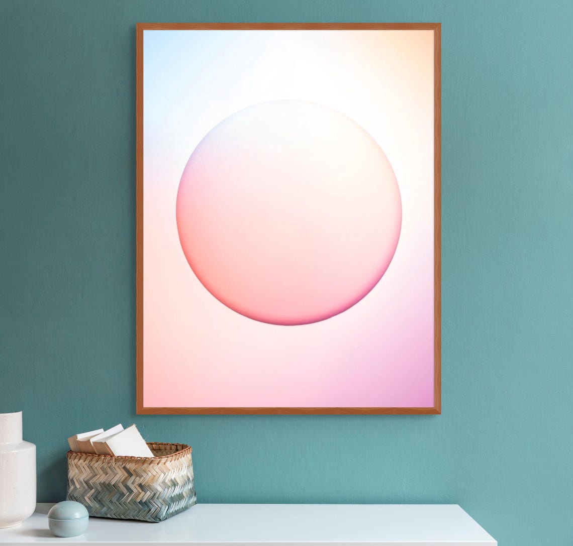 Pastel Rainbow Sphere Gradient Modern Minimal Abstract Poster