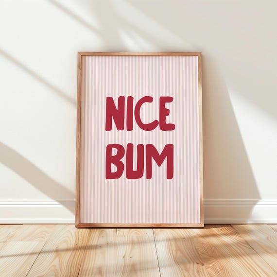 Pink Bathroom Wall Print Art Decor Dorm Girly Funny