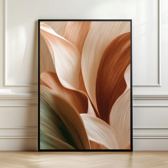 Neutral Abstract Botanical, Modern Minimalist Art Print