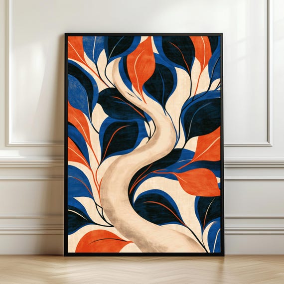 Mid Century Modern Botanical Wall Art Bold Organic Tree Print Scandinavian Minimalist Decor Abstract Nature Poster Digital Download