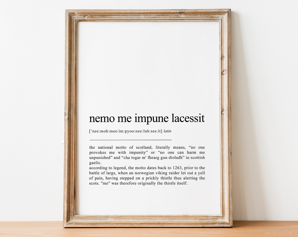 Nemo Me Impune Lacessit Scotland Motto Latin Quote Wall Decor Poster - Image 2