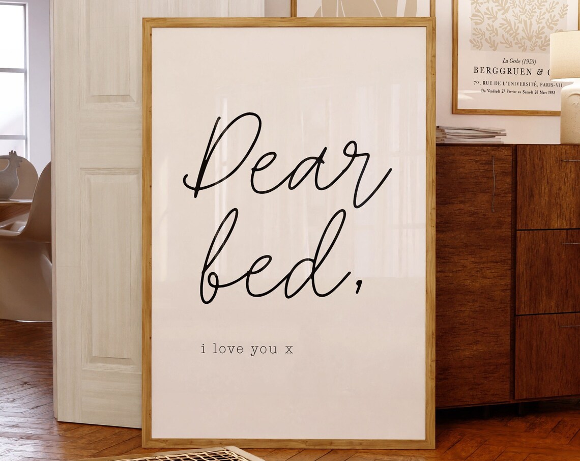 Dear Bed I Love You Bedroom Wall Art Poster