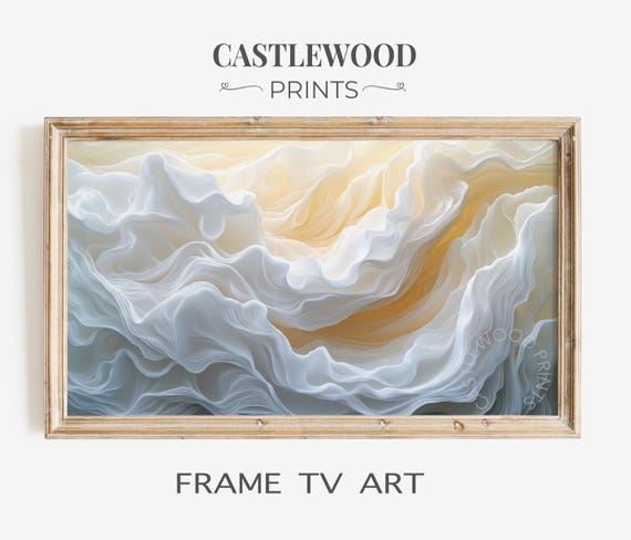 Abstract Ocean Waves Tv Art Coastal Style Wall Decor Samsung Frame Oceanic Tones Beach Seascape 1