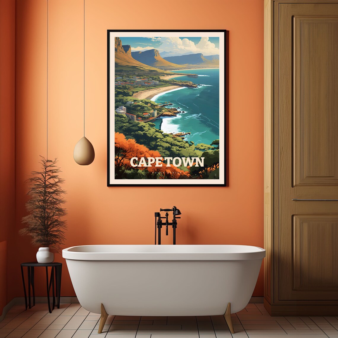 Cape Town Travel Poster, South Africa Housewarming - Image 3