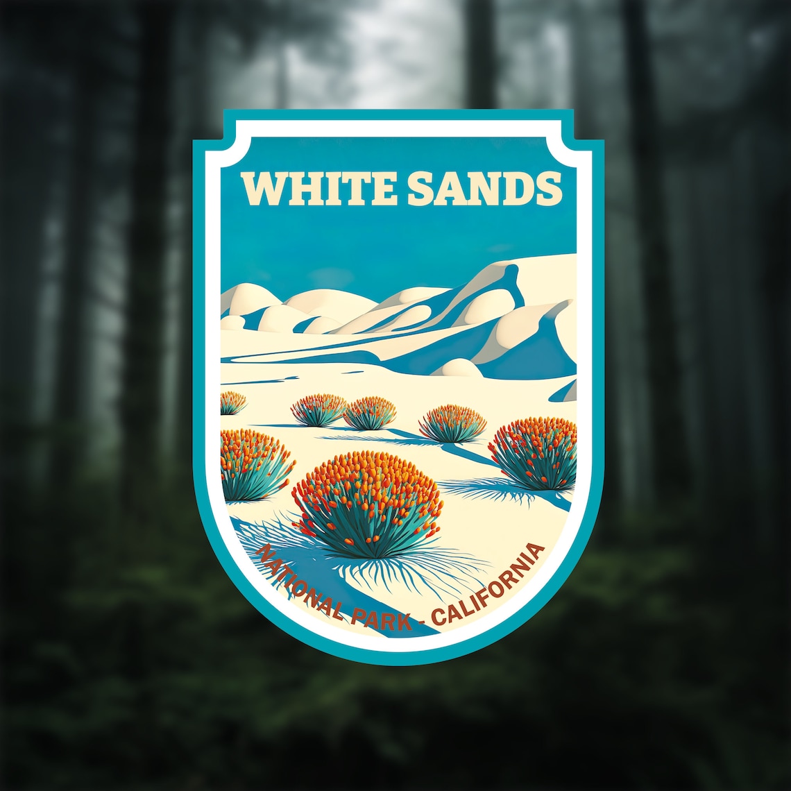 White Sands National Park Desert Dunes Vintage Badge Travel Poster