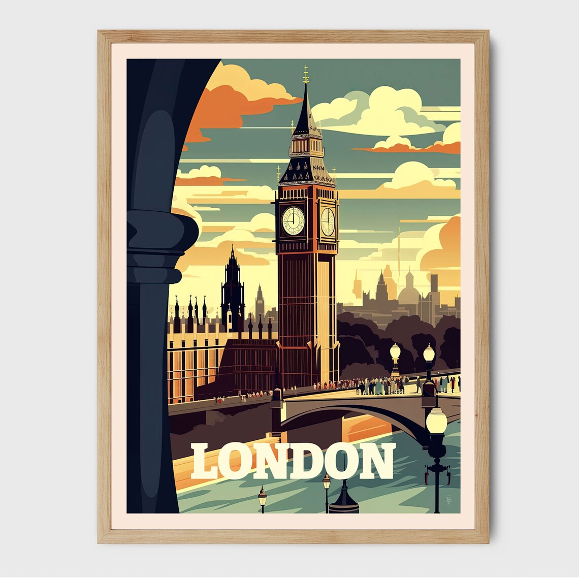 London Big Ben Travel Poster, Gallery Wall Decor