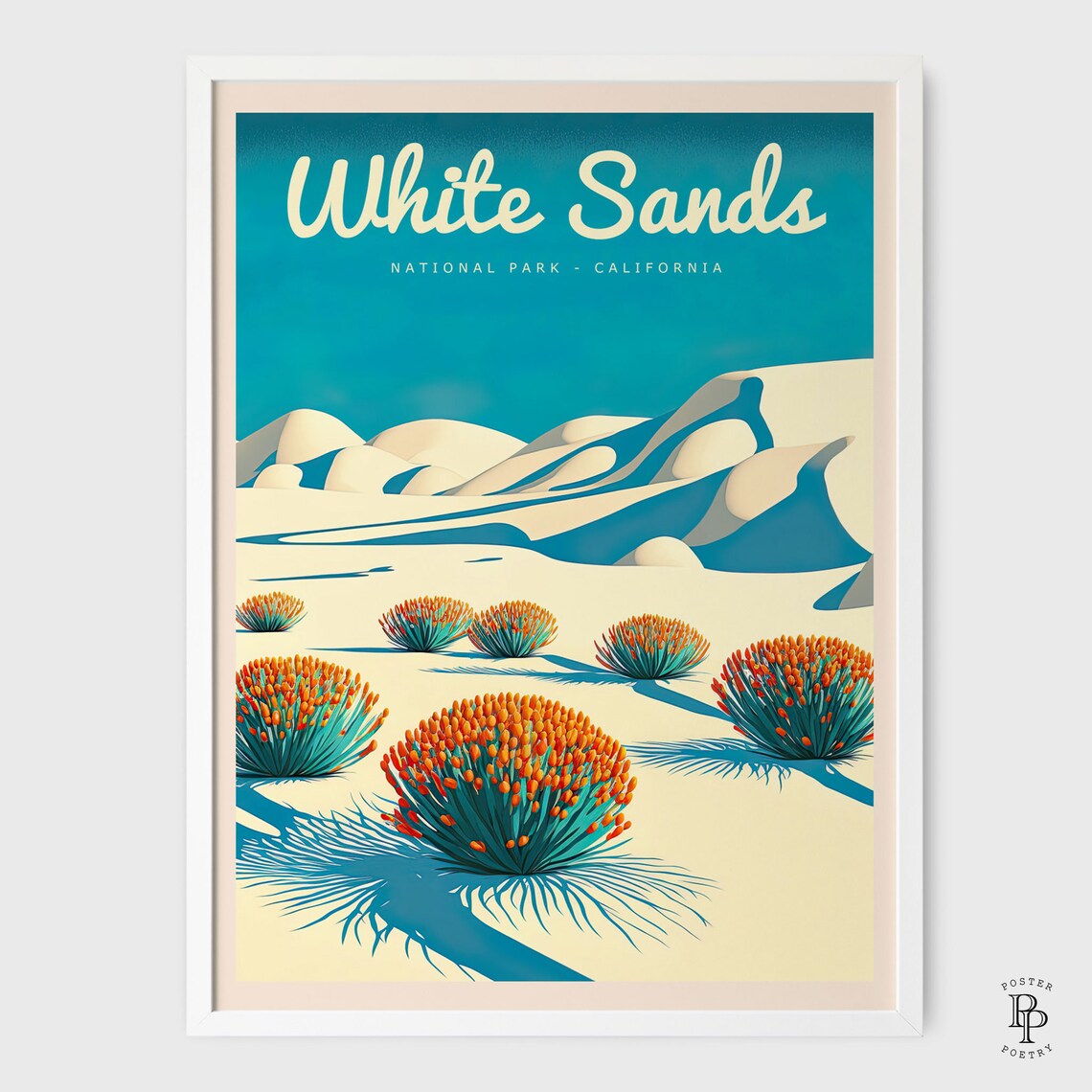 White Sands National Park Travel Poster, Modern Art Print - Image 4