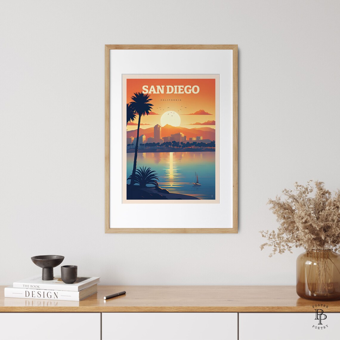 San Diego California Travel Poster, Coastal Decor - Image 3