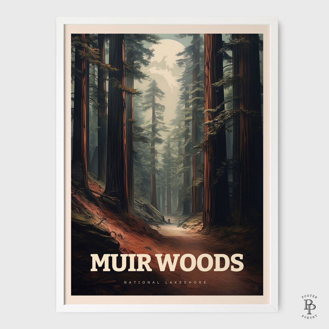 Muir Woods California Travel Poster, Coastal Decor - Image 2
