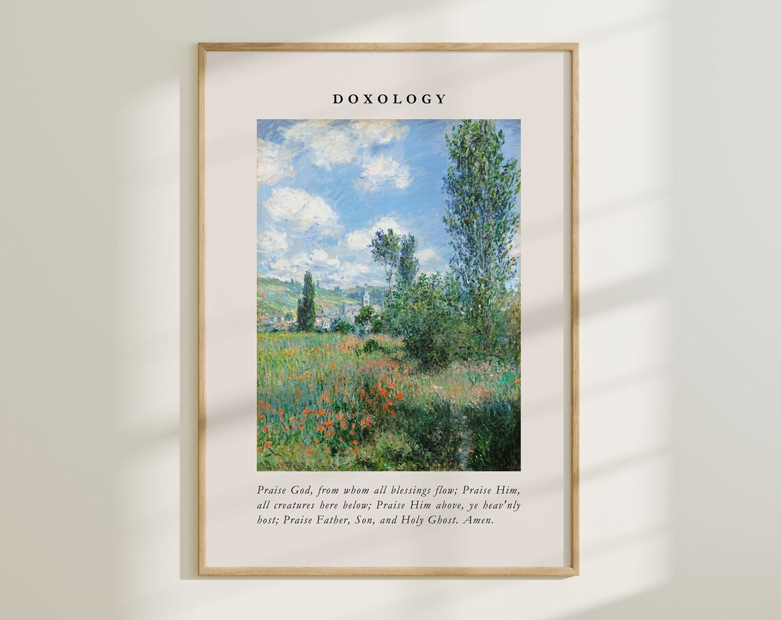 Doxology Hymn Vintage Christian Art Print