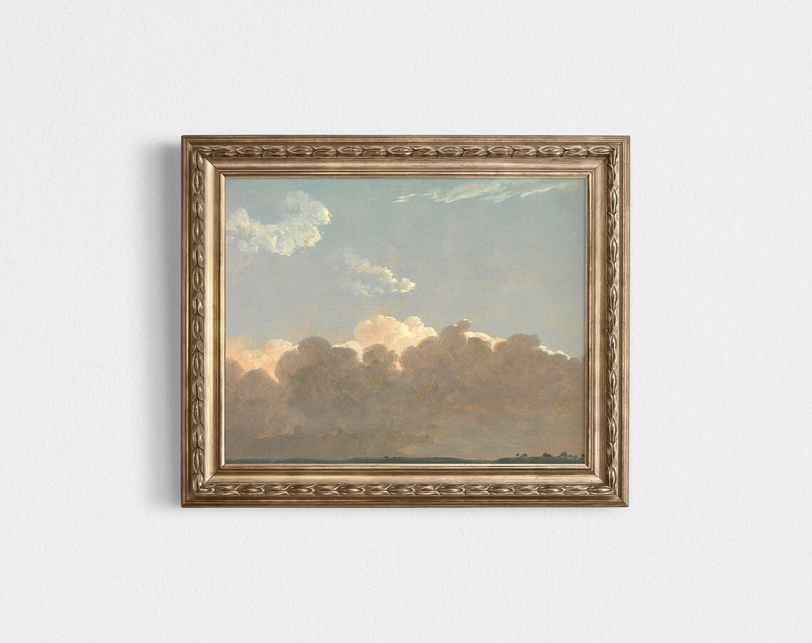 Cloudy Sky Painting, Pastel Clouds Nursery Art Print - Image 2