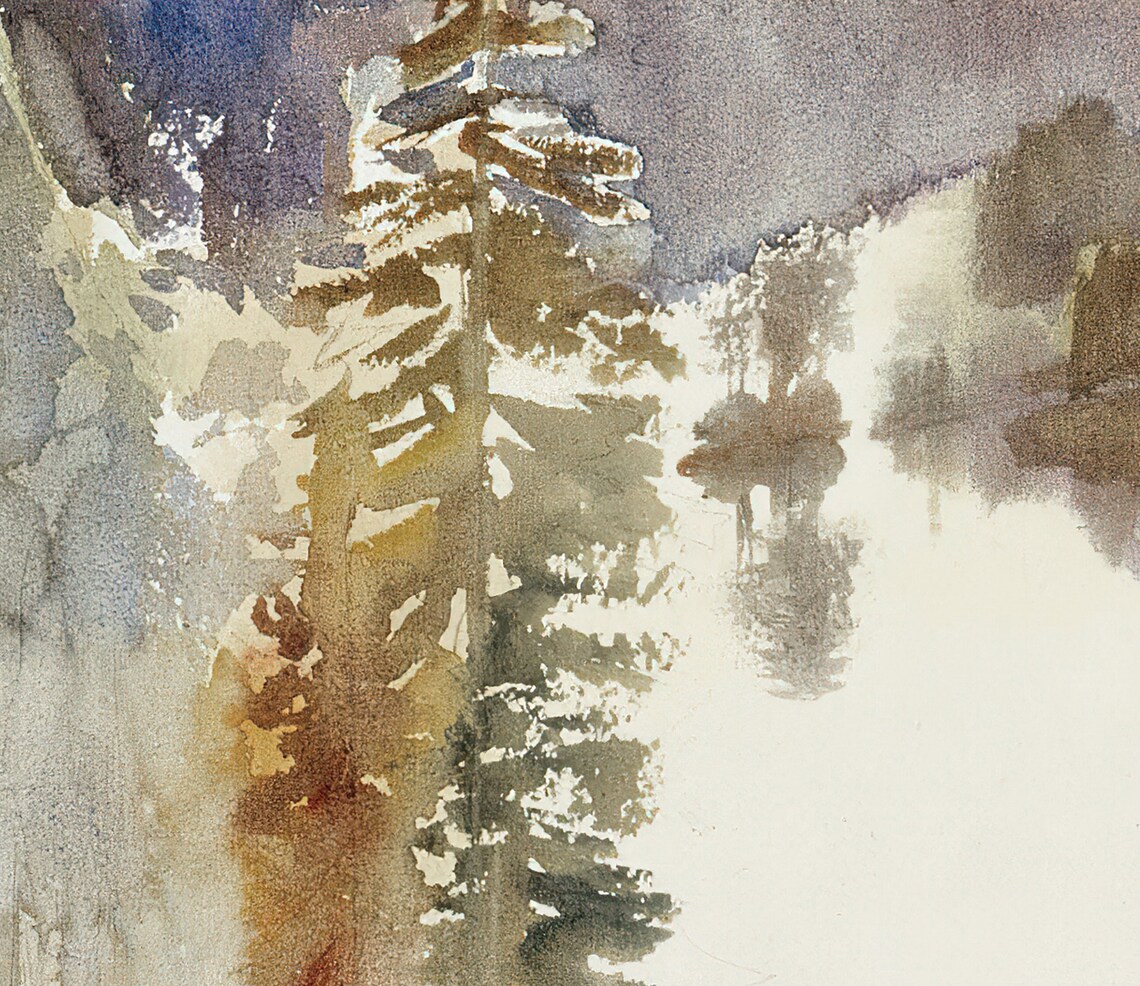 Rustic Landscape Painting, Watercolor Abstract Landscape - Image 4