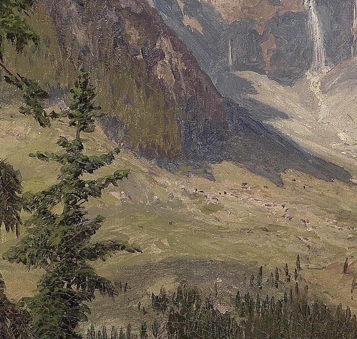 Rustic Mountain Landscape, Vintage Nature Art Print - Image 2