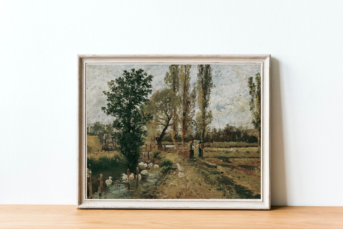 Spring Landscape Vintage Oil Painting Art Print - Image 4