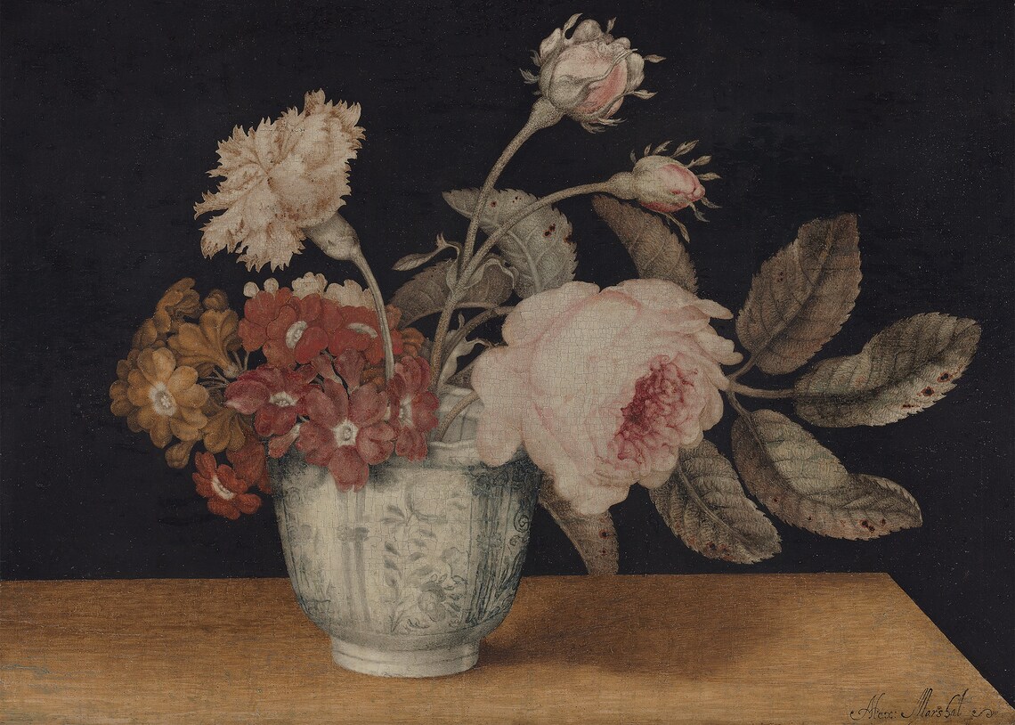 Moody Floral Painting, Vintage Botanical Art Print - Image 3