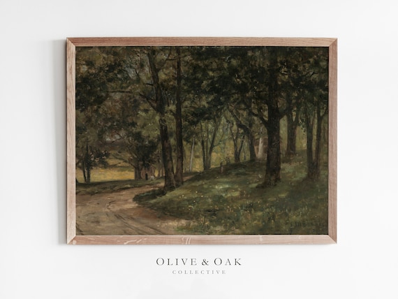 Vintage Forest Landscape, Country Oil Painting Art Print
