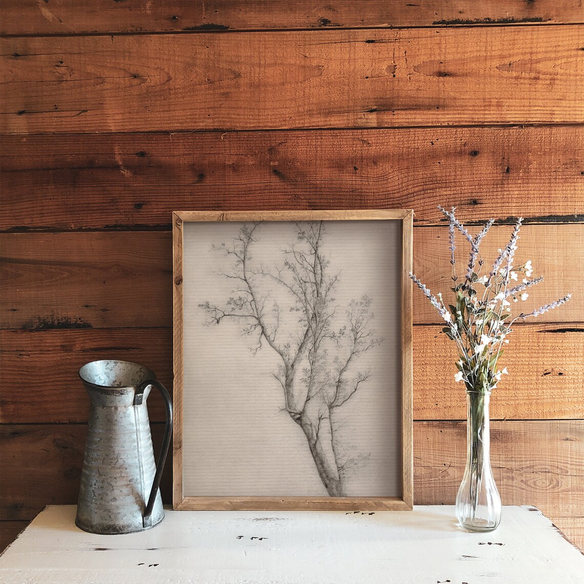 Neutral Tree Sketch, Rustic Botanical Art Print - Image 3