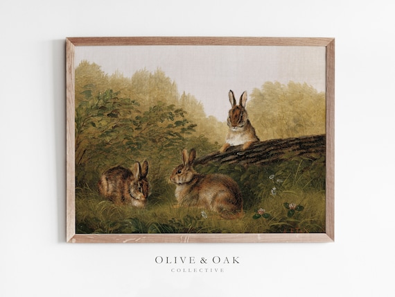 Bunny Painting, Country Nursery Wall Art