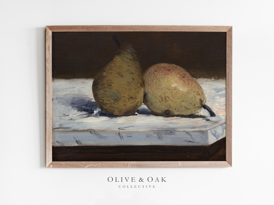 Vintage Pear Still Life Kitchen Art Print