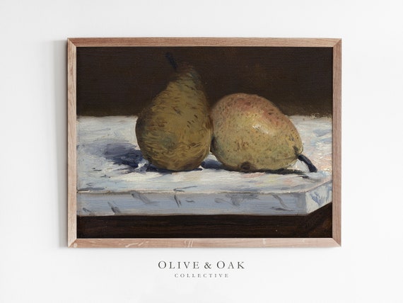 Vintage Pear Still Life Kitchen Art Print
