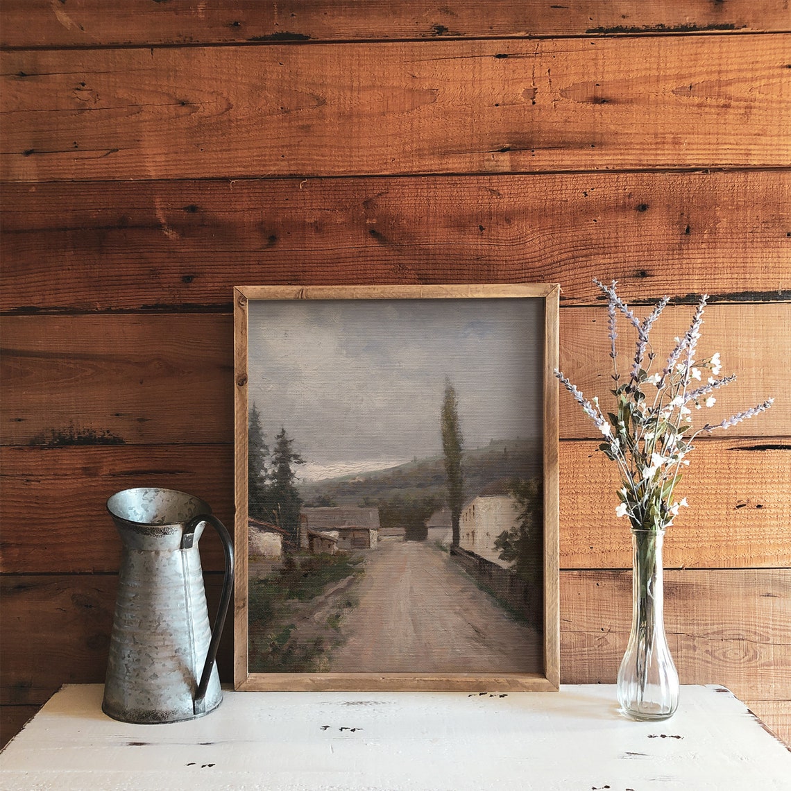 Vintage European Village Cityscape Art Print, Cottagecore - Image 2