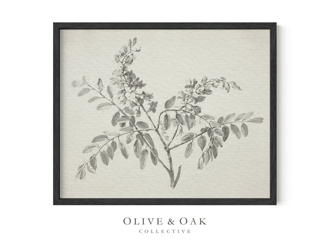Neutral Branch Sketch Art Print, Minimal Decor - Image 2