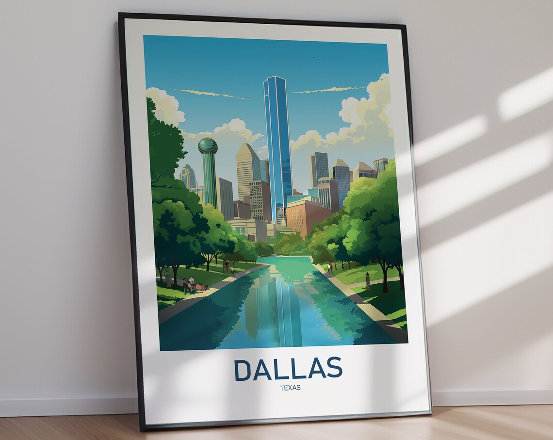 Dallas Travel Poster, Holiday Wanderlust Wall Art - Image 2