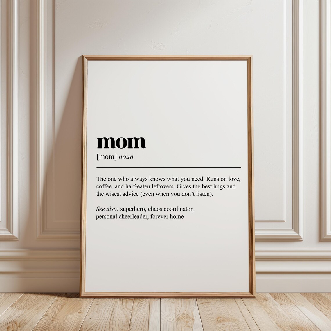 Mom Noun Definition Typography Funny Mothers Day Gift Wall Poster