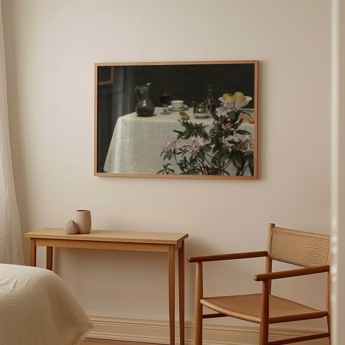 Moody Still Life Vintage Oil Painting Art Print - Image 4