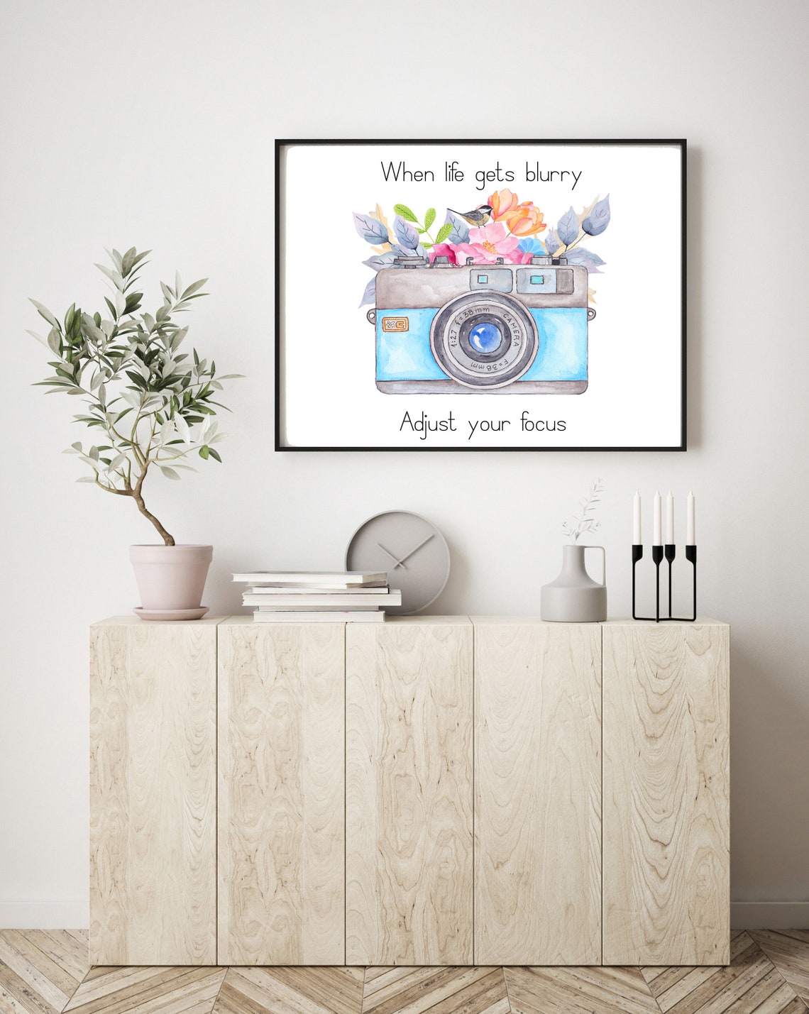 When Life Gets Blurry Adjust Your Focus Vintage Camera Quote Poster - Image 3