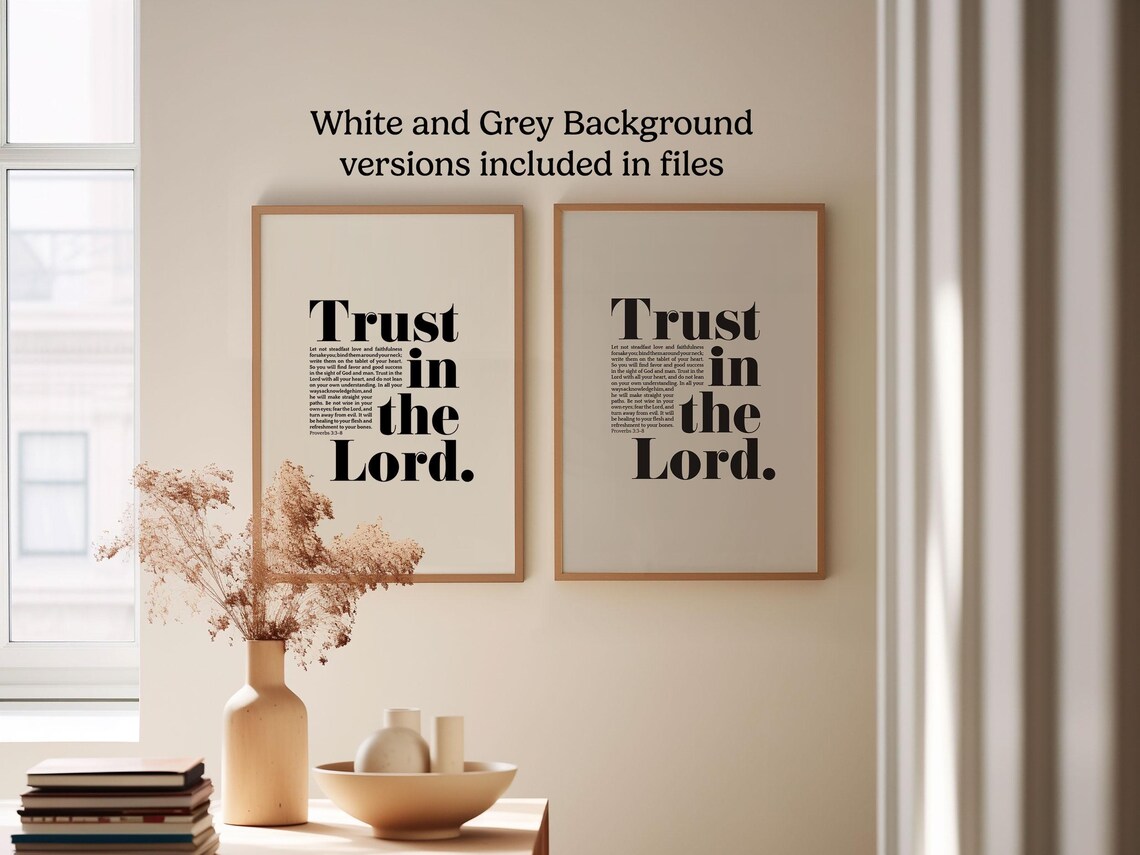 Trust In The Lord Bible Verse, Modern Scripture Poster - Image 5
