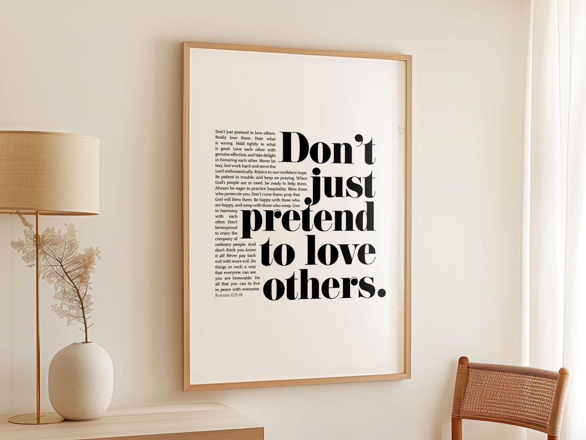 Romans 12 9 18 Nlt Wall Art Christian Bible Verse Poster Christian Wall Art Love Bible Verse Print Scripture Poster - Image 5