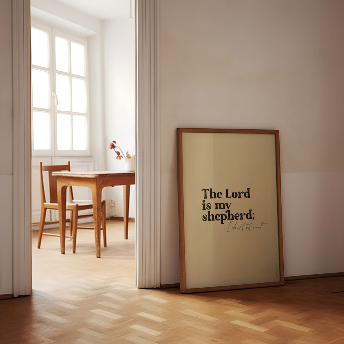 Psalm 23:1 The Lord Is My Shepherd Mixed Typography Bible Verse Poster - Image 5
