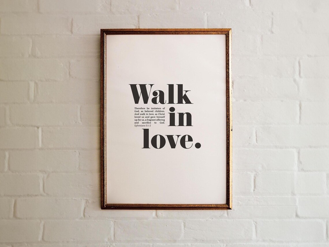 Ephesians 5:1-2 Walk In Love Bible Verse Bold Modern Christian Wall Art - Image 4