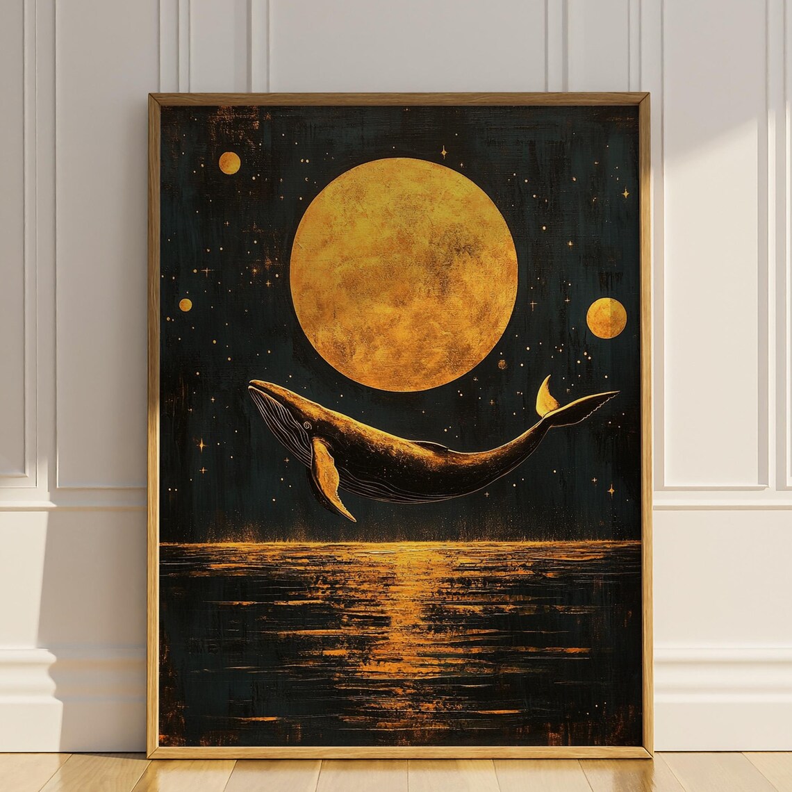 Whale Celestial Night Sky Art Print, Moody Maximalist - Image 2