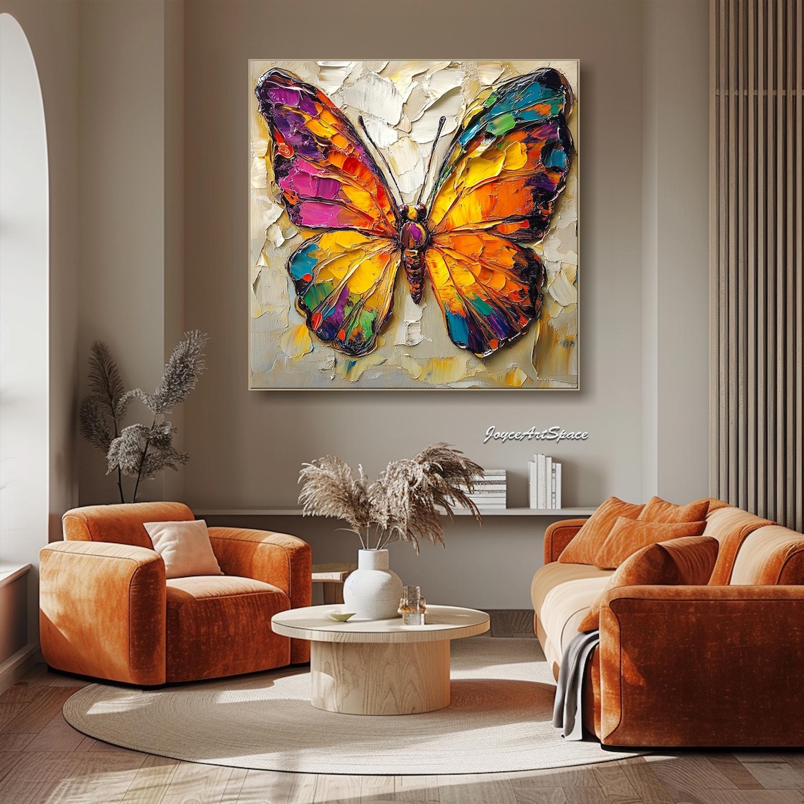 Colorful Butterfly Oil Painting, Abstract Nature Art Print - Image 4
