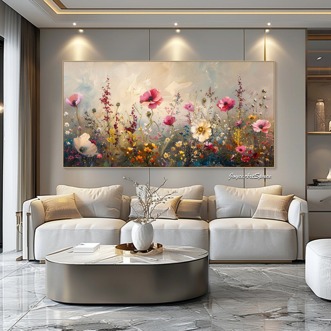 Abstract Flower Oil Painting, Modern Wall Art - Image 2