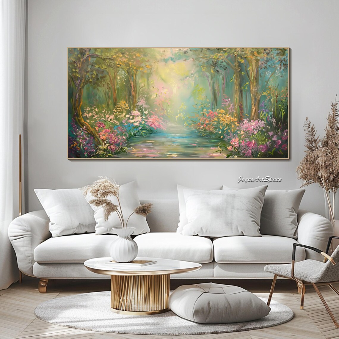 Abstract Forest Oil Painting, Textured Wall Art - Image 2