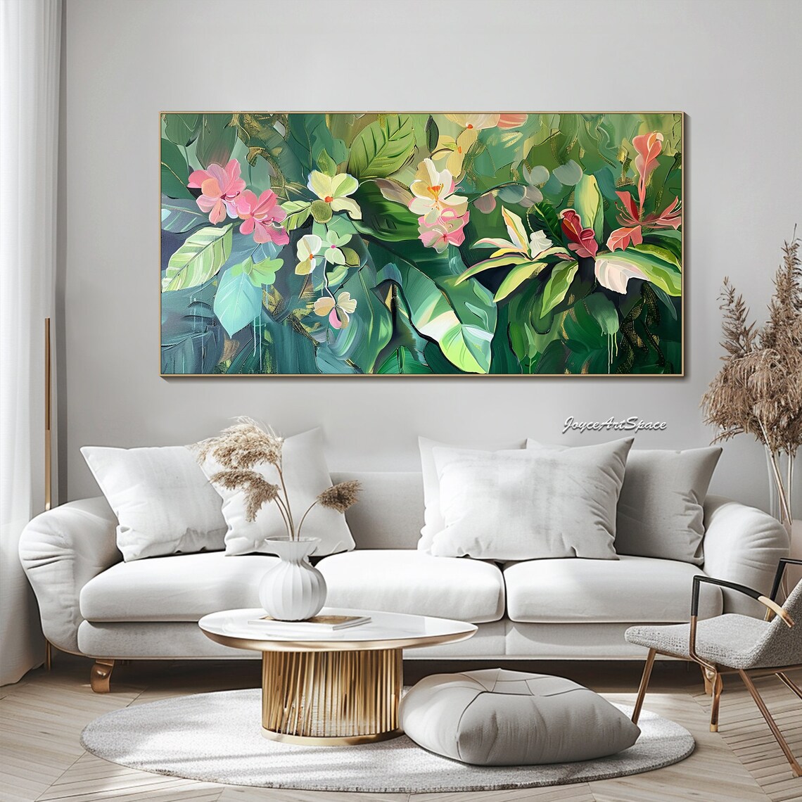 Abstract Green Plants, Modern Spring Wall Art Print - Image 2