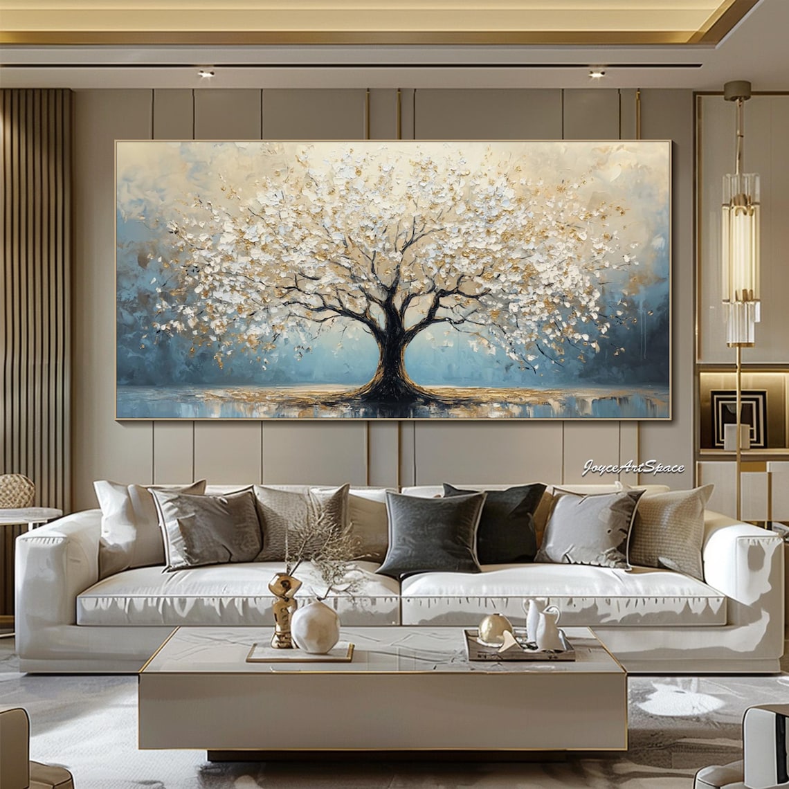 Abstract Tree Oil Painting, Landscape Wall Art Print - Image 5