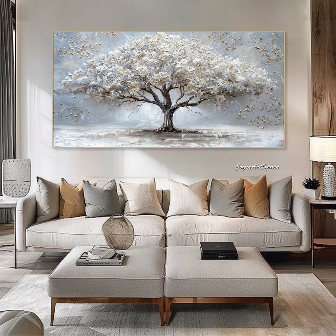 Abstract Tree Landscape, Oil Painting Art Print - Image 4