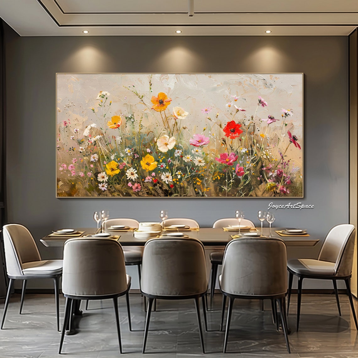 Original Flower Painting On Abstract Floral Oil Painting Large 3d Textured Colorful Wall Art Living Room Wall Art Custom Oil Painting - Image 2