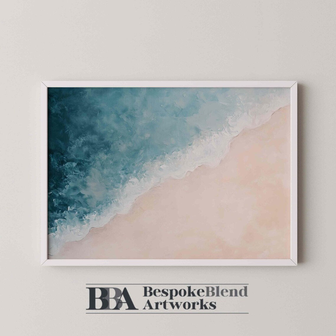 Coastal Beach Wall Decor Print Abstract Ocean And Sand Painting For Modern Beachy Homes Relaxed Interiors Or Seaside