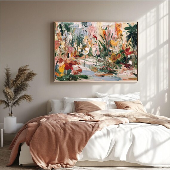 Tropical Botanical Print Vibrant Boho Coastal Wall Art