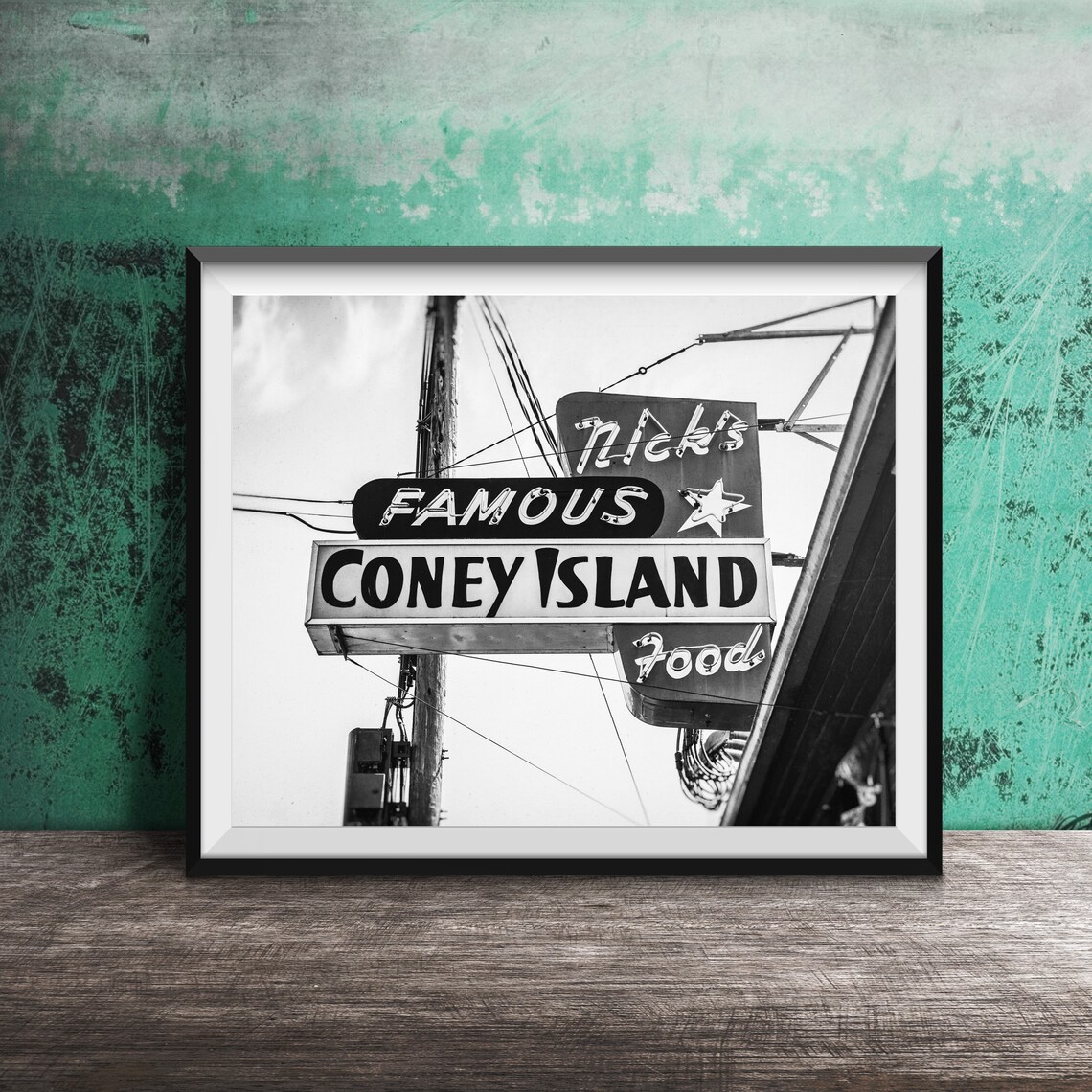 Nick's Famous Coney Island Food Vintage Diner Sign Photo Poster - Image 2
