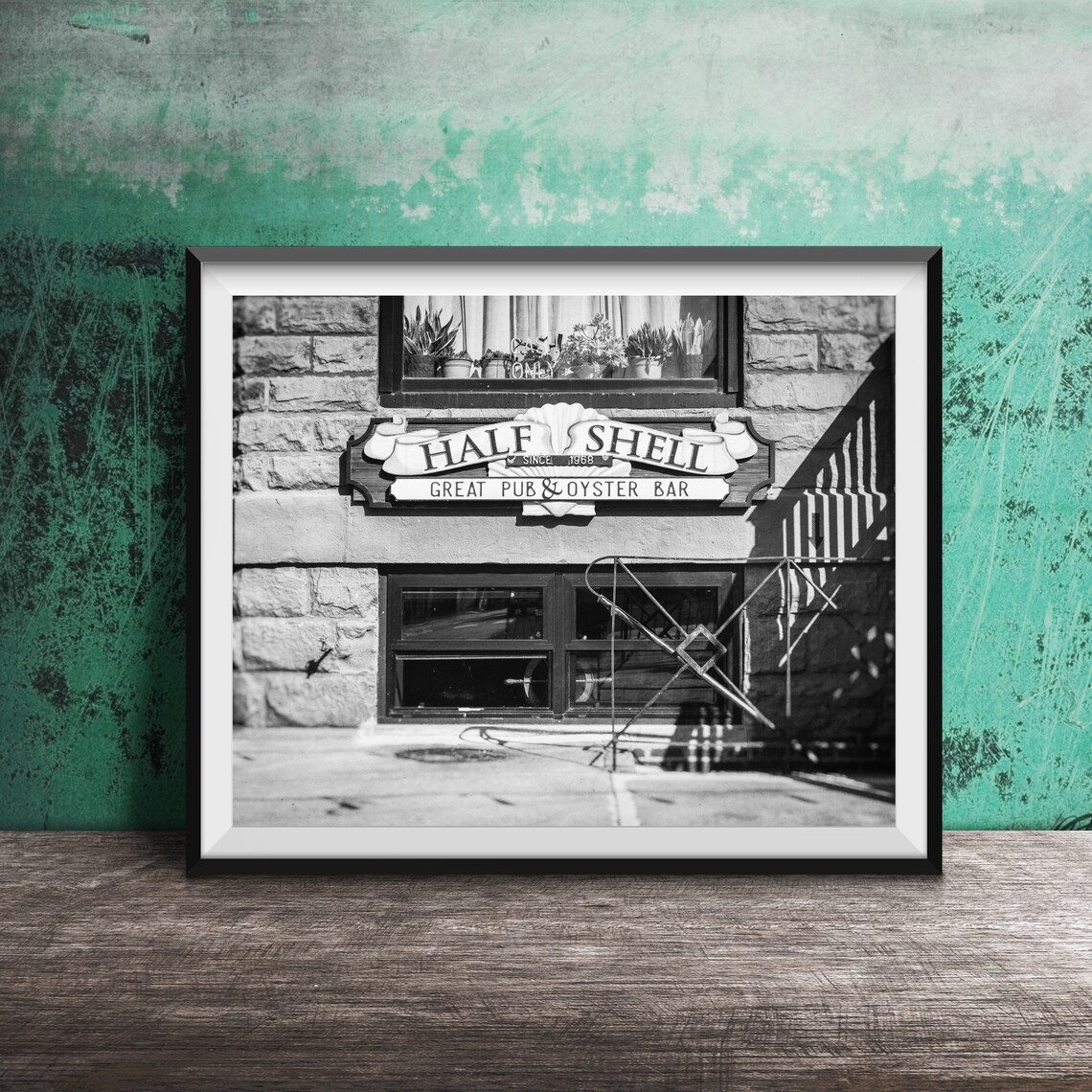Half Shell Great Pub Oyster Bar Carved Sign Photography Poster - Image 2