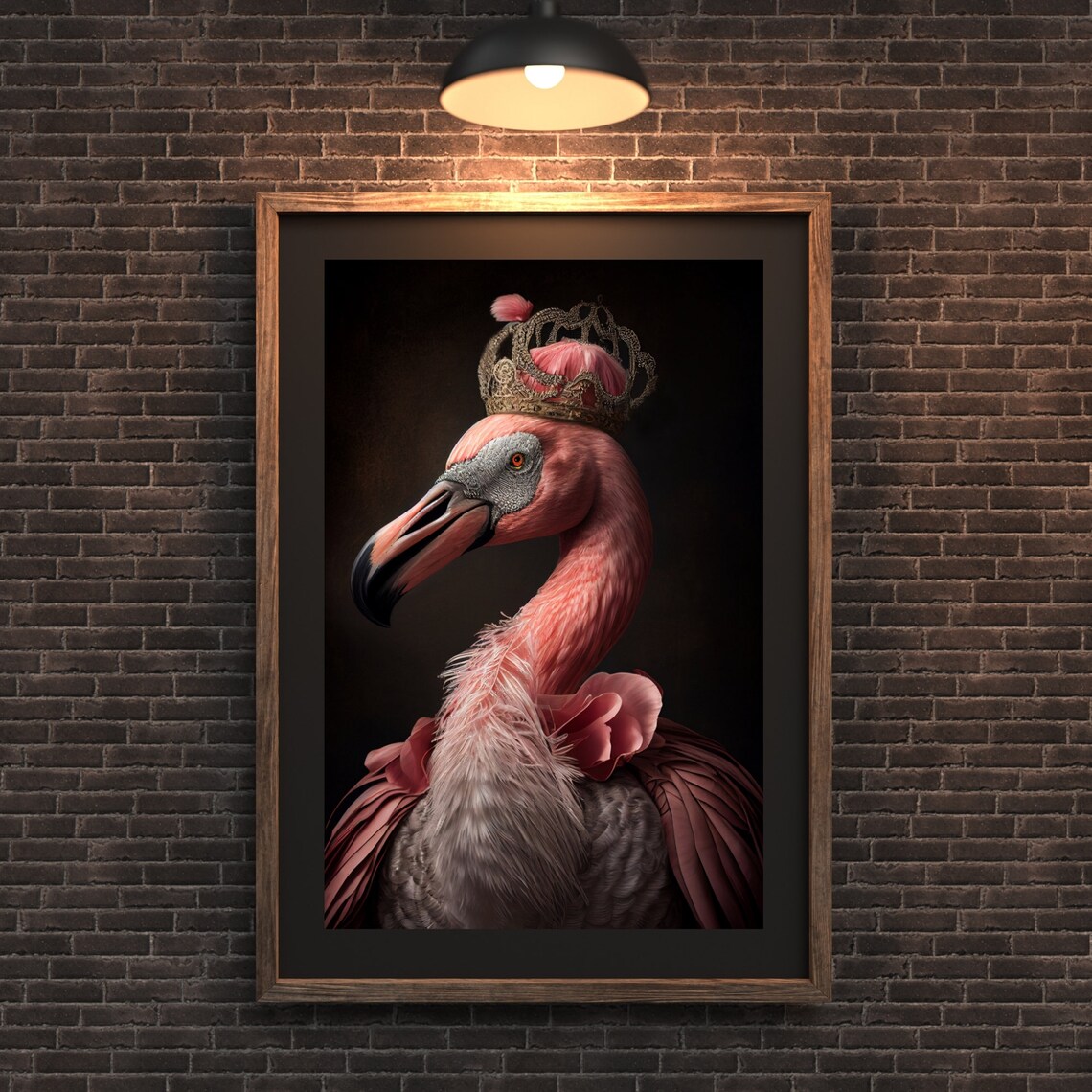 Vintage Flamingo Princess Bird Art Print - Image 2