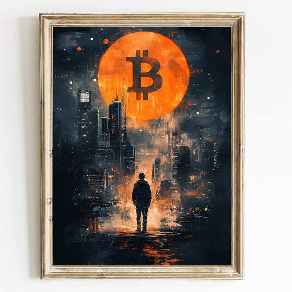Bitcoin Crypto Poster, Modern Wall Art Print