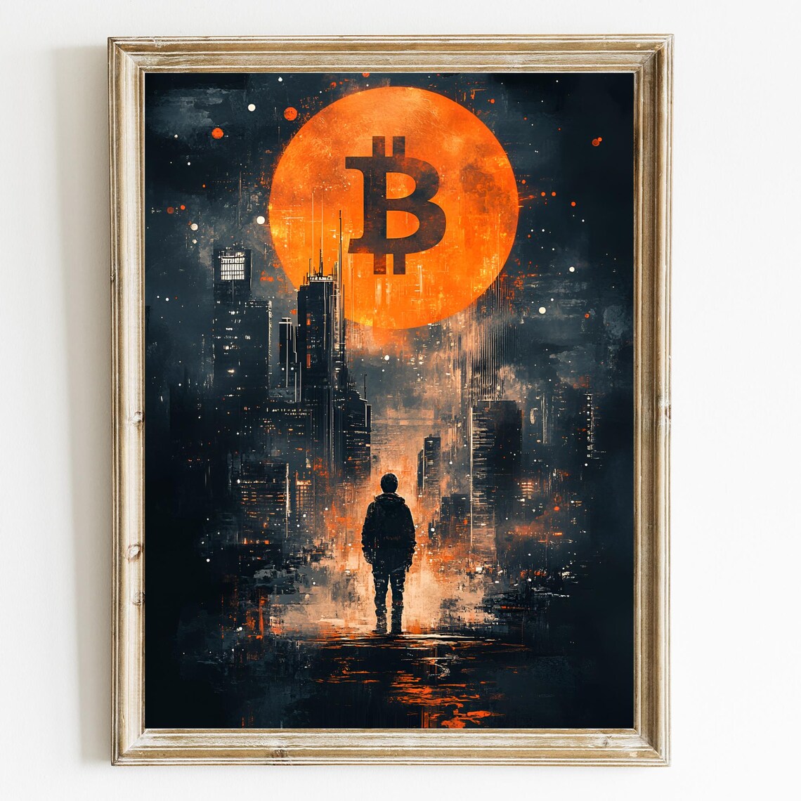 Bitcoin Crypto Poster, Modern Wall Art Print